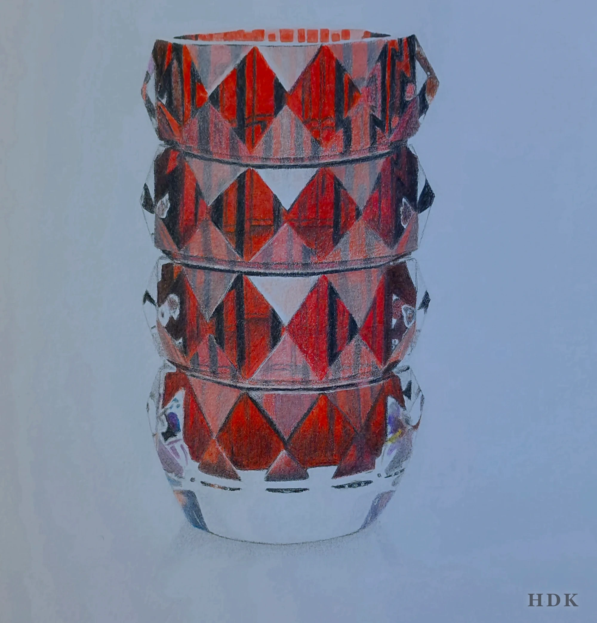 Cut Glass — colored-pencil drawing by Helia D. Karisani (HDK)