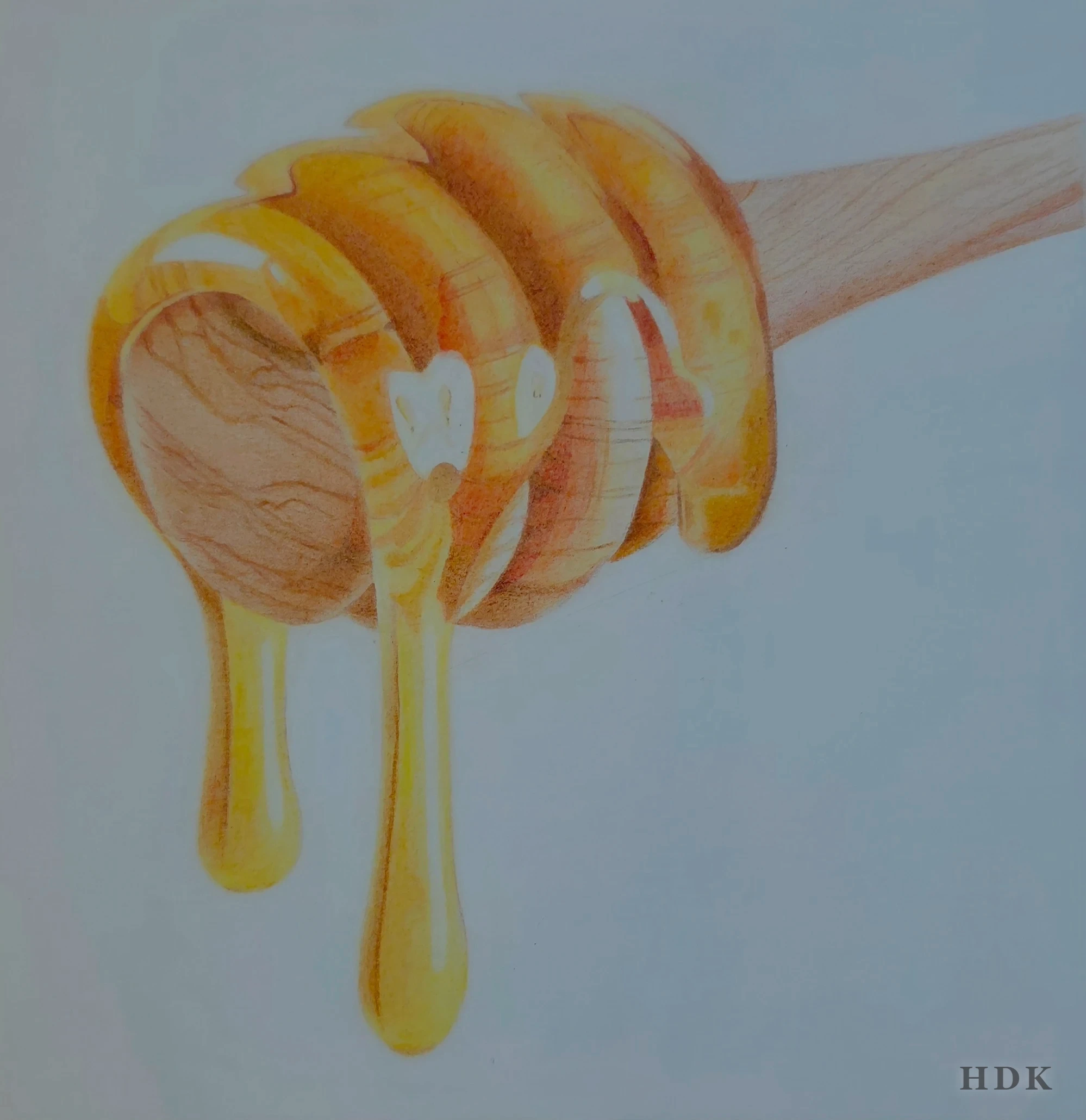 Honey — colored-pencil drawing by Helia D. Karisani (HDK)
